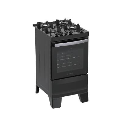 Fogão 4 Bocas Atlas Agile Up Com Mesa De Vidro A Gás Bivolt Preto