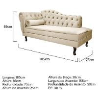 Kit Diva Recamier Diana 185Cm Lado Direito E 02 Poltronas Julia Corano - Amarena Móveis Bege - 5