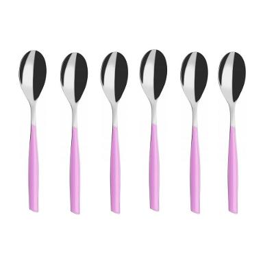 Colher Para Café 15cm Inox 6 Peças Lilás Glamour Bugatti