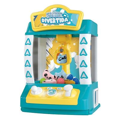 Mini Máquina de Garra DMT6990 com Pelúcias e Bolinhas para Diversão Interativa Azul DM Toys