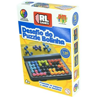 Jogo de Habilidade Desafio do Puzzle da Bolinha RL Games com Peças Coloridas, Estimula o Pensamento