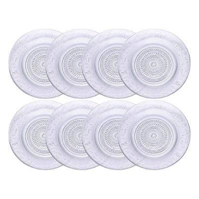 Jogo 8 Prato De Sobremesa De Vidro Transparente Turim 18cm Pratinho Trabalhado Haüskraft