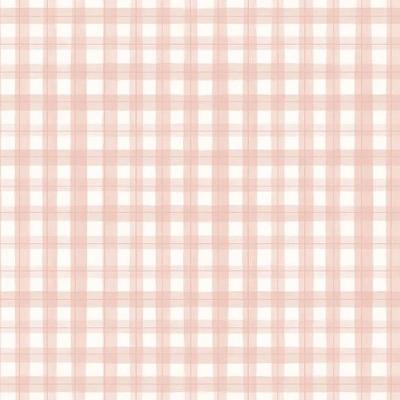 Papel De Parede Revoada Xadrez Picnic Pincelada Rosa 4440