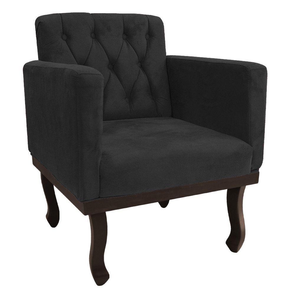 Kit Diva Recamier Diana 185Cm Lado Direito E 01 Poltrona Classic Linho - Amarena Móveis Cinza Escuro - 3