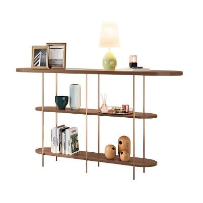 Aparador Walker G26 para Sala de Estar em MDF 135cm Vidro Castanho Pés em Aço Gran Belo