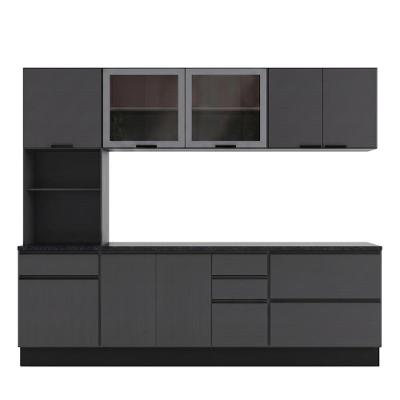 Cozinha Modulada Etna 6 Peças Paneleiro Balcão MDP 258CM Grafite