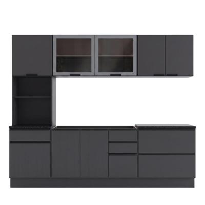Cozinha Modulada Etna 5 Peças 1 Gaveta MDF 258CM Grafite Poliman Móveis