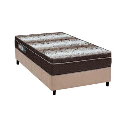 Kit Cama Box Solteiro Ortopédico Light Euro Pillow D28 Suede Bege Ortobom