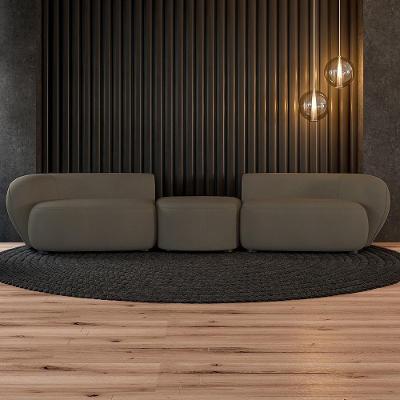 Sofá Modular Egito G52 4 Lugares 302cm Veludo Marrom Gran Belo
