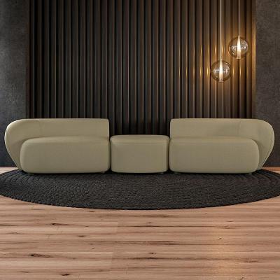 Sofá Modular Egito G52 4 Lugares 382cm Bouclê Bege Escuro Gran Belo
