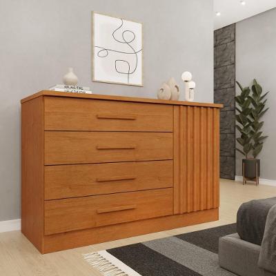 Cômoda CR35473 4 Gavetas MDP Puxador MDF Cinamomo
