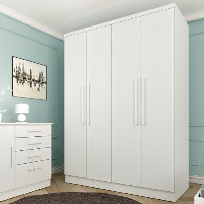Guarda Roupa Solteiro CR35480 4 Portas 2 Gavetas MDP Neve Multimóveis