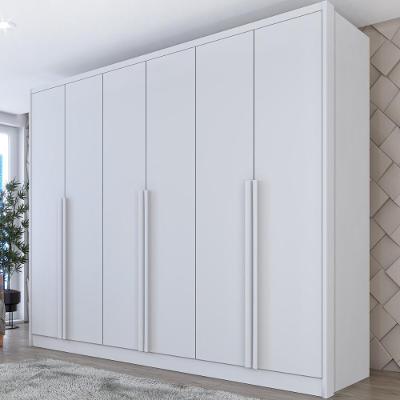 Guarda Roupa Casal CR35499 6 Portas Dobráveis 6 Gavetas MDF Neve