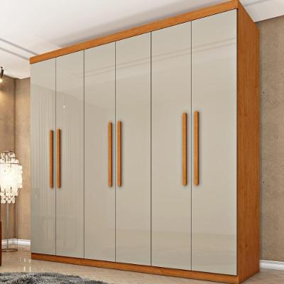 Guarda Roupa Casal CR35493 6 Portas 4 Gavetas MDP Cinamomo-Off White Multimóveis