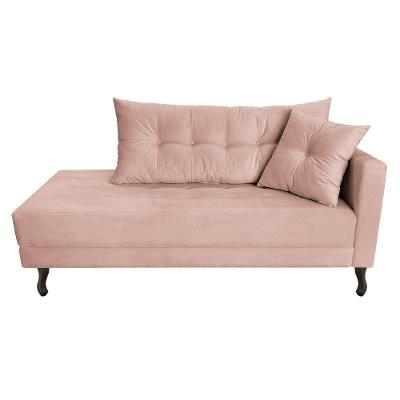 Kit Diva Recamier Azura 185Cm Lado Esquerdo E 02 Poltronas Classic Suede - Amarena Móveis Rosê