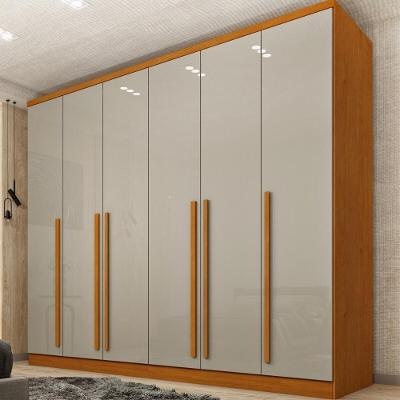 Guarda Roupa Casal CR35500 6 Portas 8 Gavetas MDP Cinamomo-Off White Multimóveis