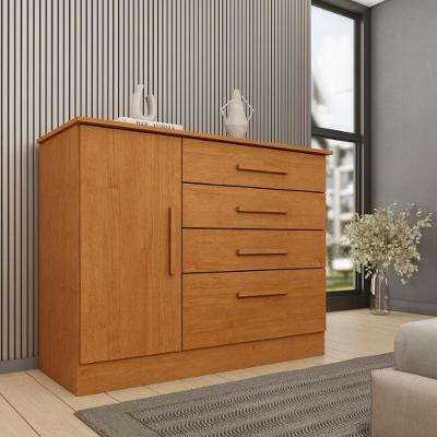 Cômoda CR35474 1 Porta 4 Gavetas MDP Amadeirado Multimóveis