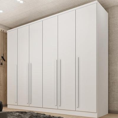 Guarda Roupa Casal CR35500 com 6 Portas Dobráveis 8 Gavetas MDP Neve