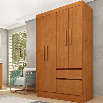 Guarda Roupa Solteiro CR35496 4 Portas 2 Gavetas MDP Cinamomo Multimóveis