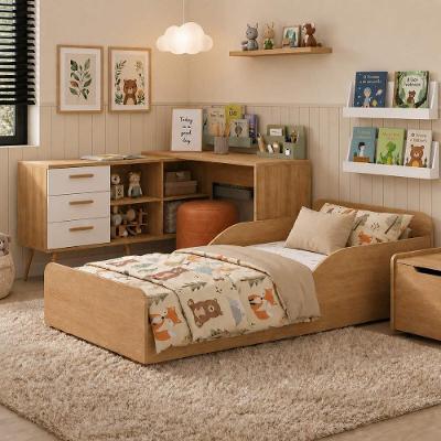 Kit Cama Infantil Montessoriana Escrivaninha Aura MP4821 MDF Madeirado Multimóveis