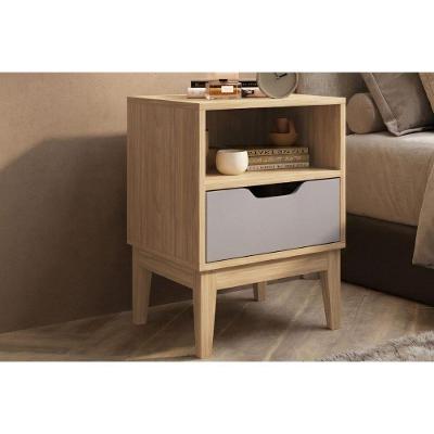 Mesa de Cabeceira MB 1095 1 Gaveta MDP Moderno Mel Movelbento