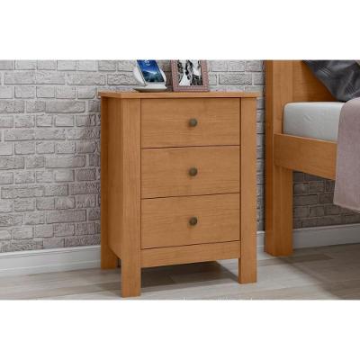 Mesa de Cabeceira Maggiore 3 Gavetas MDF-MDP Clássico Amêndoa Lopas