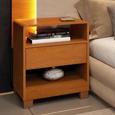 Mesa de Cabeceira CR35470 1 Gaveta 2 Nichos MDF Cinamomo Multimóveis