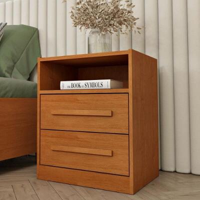 Mesa de Cabeceira CR35468 2 Gavetas Nicho MDP Moderno Amadeirado Multimóveis