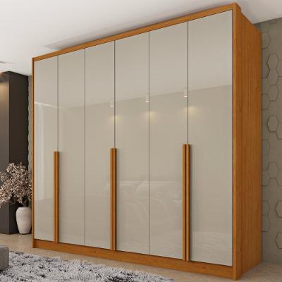 Guarda Roupa Casal CR35489 6 Portas 6 Gavetas MDF Cinamomo-Off White Multimóveis