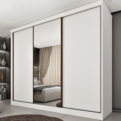 Guarda Roupa Casal CR35495 3 Portas de Correr 6 Gavetas MDP Neve Multimóveis