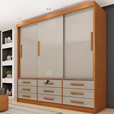 Guarda Roupa Casal CR35484 3 Portas Correr 9 Gavetas MDP Multimóveis