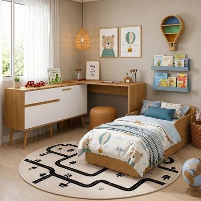 Kit Cama Infantil Montessoriana Lume MP4823 MDF Madeirado e Branco Multimóveis