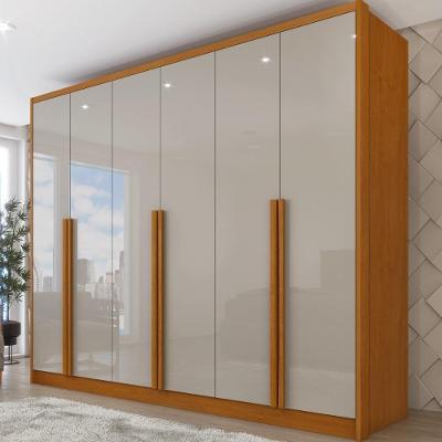 Guarda Roupa Casal CR35499 6 Portas 6 Gavetas MDF Cinamomo-Off White Multimóveis