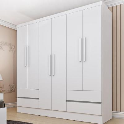 Guarda Roupa Casal CR35497 6 Portas Dobráveis 4 Gavetas MDP Neve Multimóveis