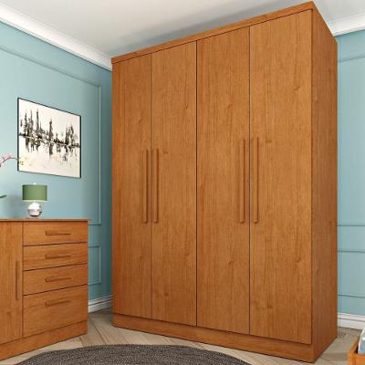 Guarda Roupa Solteiro CR35480 4 Portas 2 Gavetas MDP Cinamomo Multimóveis