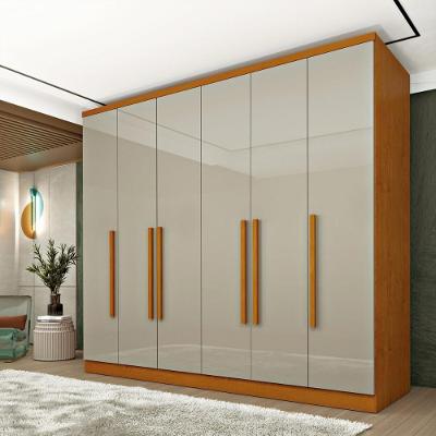 Guarda Roupa Casal CR35501 6 Portas 4 Gavetas MDP Cinamomo-Off White Multimóveis