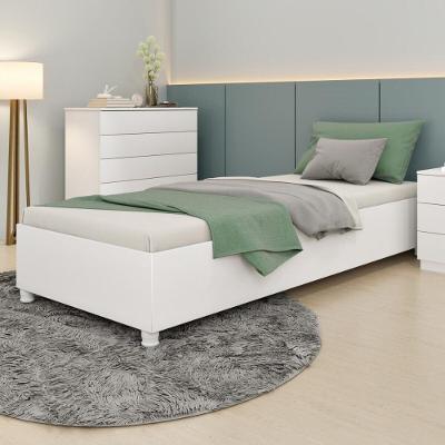 Cama Solteiro CR35459 Neve para Colchão 88x188cm MDF-MDP Branco Multimóveis