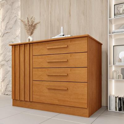 Cômoda CR35477 4 Gavetas MDP Puxador MDF Cinamomo Multimóveis
