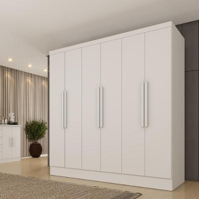 Guarda Roupa Casal CR35483 6 Portas Dobráveis 4 Gavetas MDP Neve