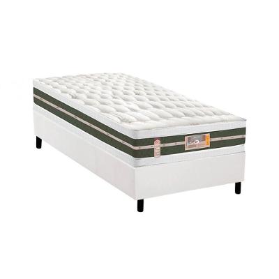 Kit Cama Box Solteiro Silver Star Molas Bonnel Euro Pillow Branco