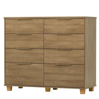 Cômoda para Quarto Density 8 Gavetas MDF-MDP com Puxador de Alumínio Nature Vila Rica