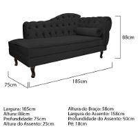 Kit Diva Recamier Diana 185Cm Lado Esquerdo E 02 Poltronas Julia Corano - Amarena Móveis Preto - 5