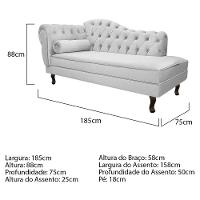 Kit Diva Recamier Diana 185Cm Lado Direito E 02 Poltronas Julia Corano - Amarena Móveis Branco - 5