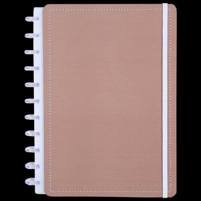 Caderno de Disco Disko Mocha Grande g Capa Dura Sistema Reposicionável Marrom