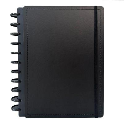 Caderno de Disco Disko Médio 60 Folhas Reposicionáveis Capa Dura Preto
