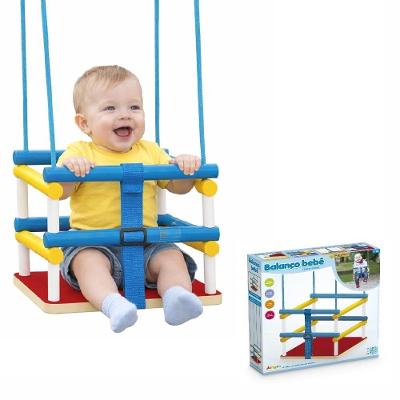 Balanço Infantil MDF com Cinto de Segurança Até 35kg Vermelho Junges