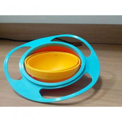 Prato Infantil Mágico 360 graus  Sistema Orbital com Tampa Laranja Shopmix
