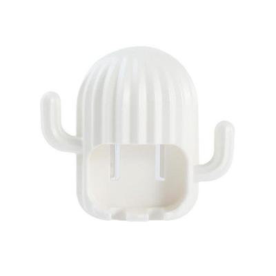 Porta Escova de Dente de Parede Cacto em ABS Decorativo Banheiro Branco Shopmix