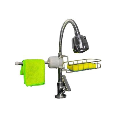 Suporte de Torneira Multiuso Aço Inox Organizador Cozinha e Banheiro Prata Shopmix