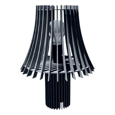 Abajur de Mesa Saigon MDF Corte à Laser Bocal E-27 Preto Lenobre